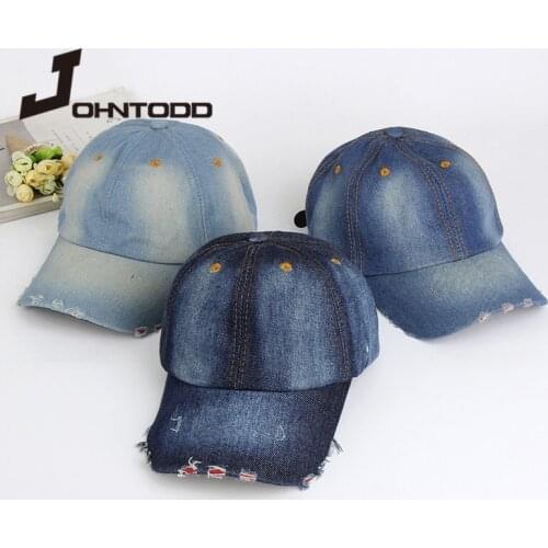 2021fashion Summer Men Women Solid Color Baseball Cap Hip Hop Dad Hats Retro Full Denim Snapback Cap Trucker Hat Bone Adjustable