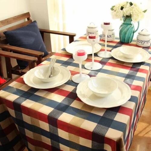 Plaid Europe Style Seat Cushion Cover Table Cloth Cover Placemat Table Cup Mat Photography Background Cloth Rectangular Banquet
