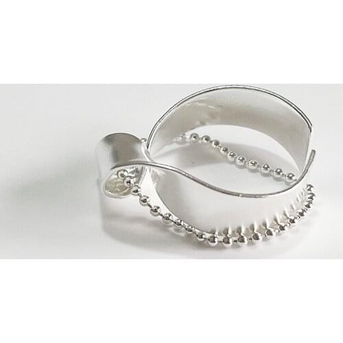 MLKENLY Minimalist Rings Geometric twisted piece light bead ring Band Glossy 925 sterling silver Punk Candid Street Lady Jewelry