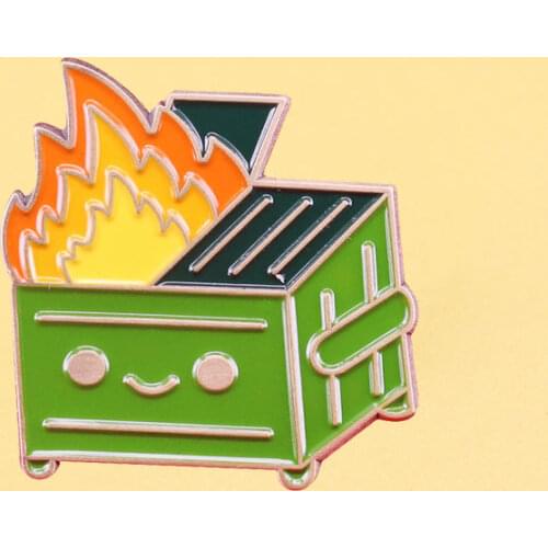 Dumpster Fire Enamel Pins Hilarious Reminder Fun Gift For Coworkers Metal Cartoon Brooch Women Fashion Jewelry Hat Lapel Badges