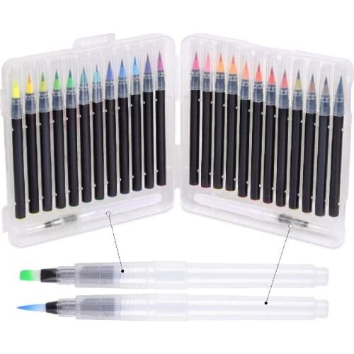24 Color Watercolor Pen Set Plastic Gift Box Art Office Supplies Student Drawing And Writing Marker Pen Writing Marker Pen