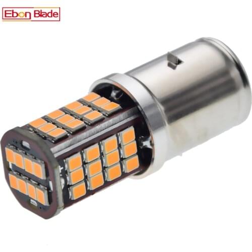 1/2 Pcs BA20S LED Motorcycle Headlight Bulb Light 2835 56SMD Car Auto Tail Lights Scooter ATV Moped UTV Front Head Lamp 12V DC