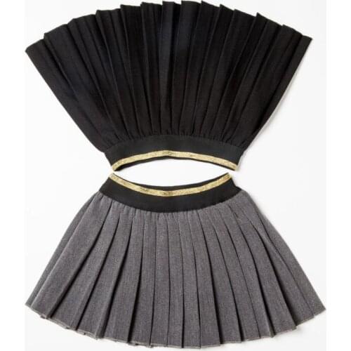 New Spring Autumn Winter Childrens Clothes Baby Toddler Tutu Skirt School Girls Skirts Dancing Solid Black Pleated Skirt JW5120