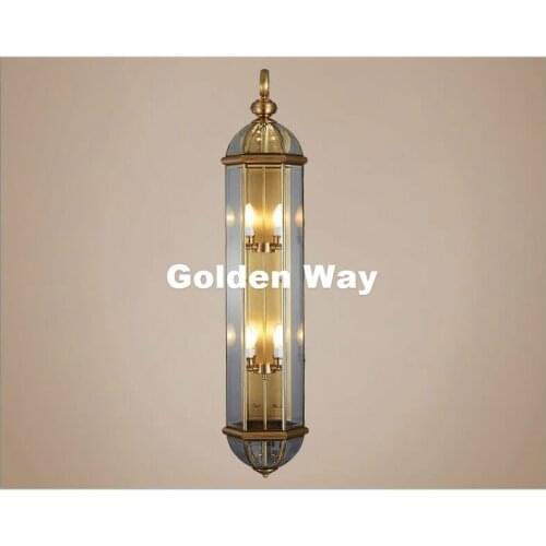 New Arrival Brass Retro Brass Lamp 110V~220V Indoor/Outdoor Brass Wall Lighting D30cm H100cm Antique Bronze Living Room Lights