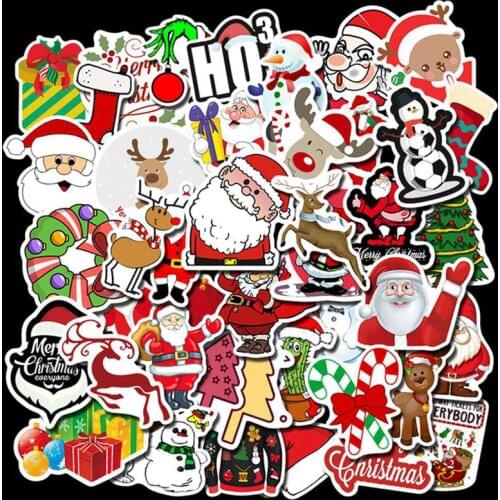 Newest 50 Sheets Christmas Greeting Album Paper Lable Stickers Crafts And Scrapbooking Decorative Lifelog Sticker Cute Sticker