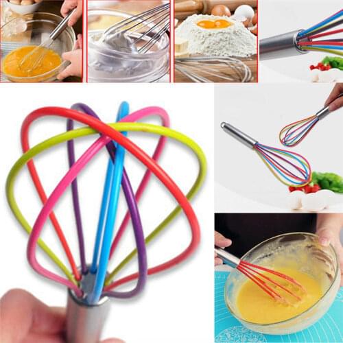 New Silicone Egg Beaters Manual Egg Mixer Kitchen Tools Household Cooking Foamer Wisk Cook Blender Silicone Comfortable Handle C