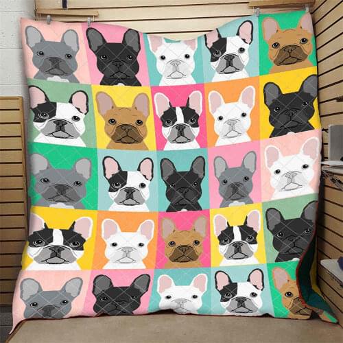 Cartoon Dog Quilt Bulldog Cute High End Kids School Adults Bed Summer Autumn Soft 3D Print Quilt Hot Sales Dropshipping