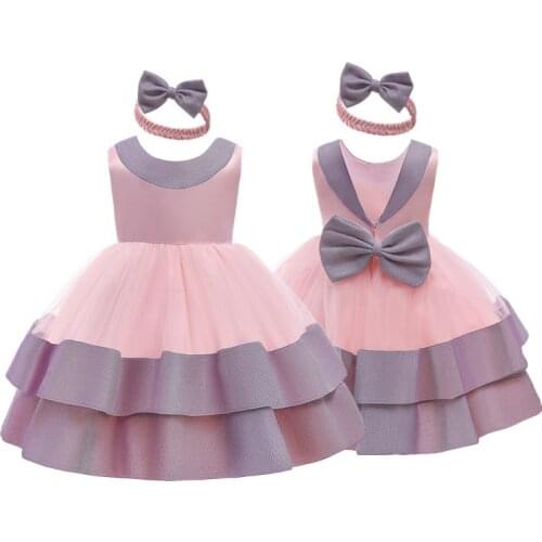 Baby Newborn 1st Birthday Princess Dress 2021 Summer Sleeveless Wedding Party Dresses Tutu Baby Girls Clothes for 0-2 Years Wear