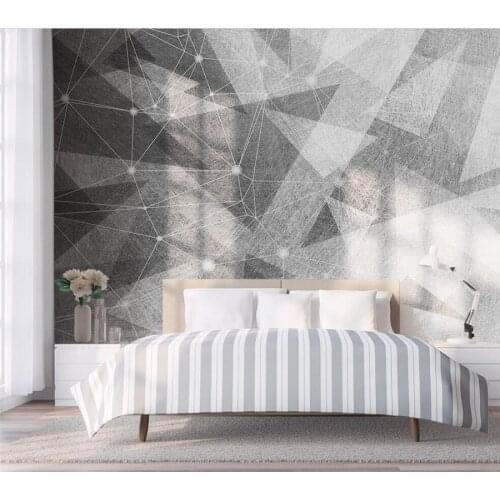 Custom wallpaper 3D modern minimalist black and white abstract geometric line mural living room bedroom TV background wall обои