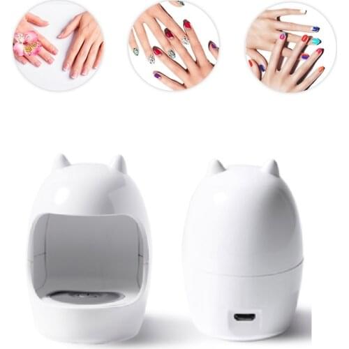 3W Cat Egg Shape USB UV LED Nail Lamp For Single Finger Toe Gel Polish Drying Pink Nail Dryer Machine Nail Art Manicure Tools