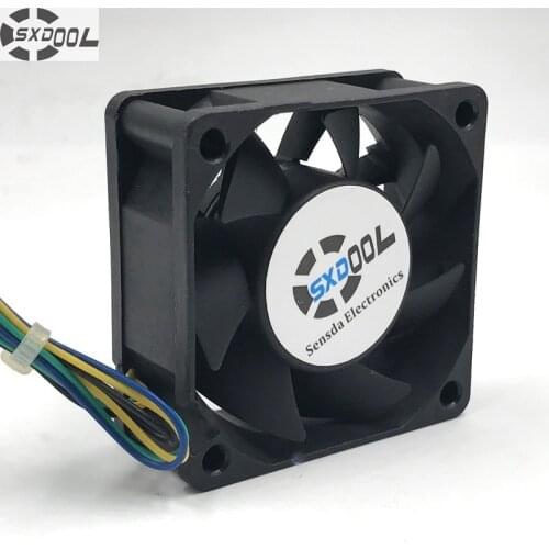 SXDOOL DF126025BU 6025 6CM 12V 0.80A violence PWM controlled double ball -speed four-wire fan