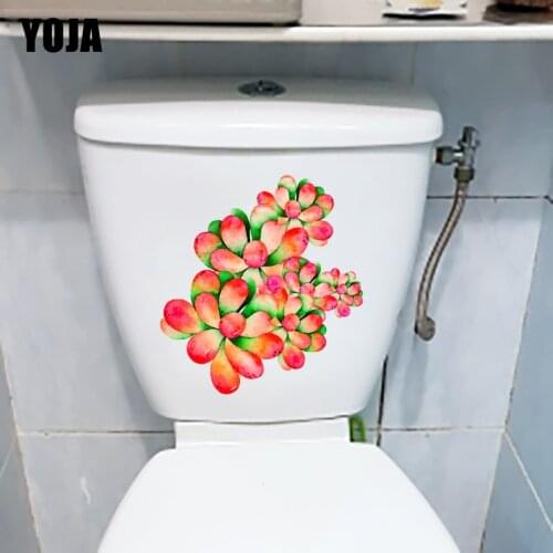 YOJA 21X22.7CM Cute Cartoon Fleshy Kids Room Wall Decor Decal Fresh Plant Toilet Sticker T1-1257