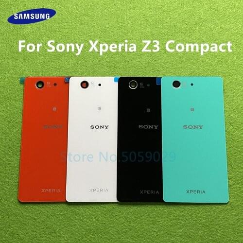 Back Glass Cover Rear panel Housing Case Battery door Replacement For Sony Xperia Z3 Compact mini D5803 D5833 M55W