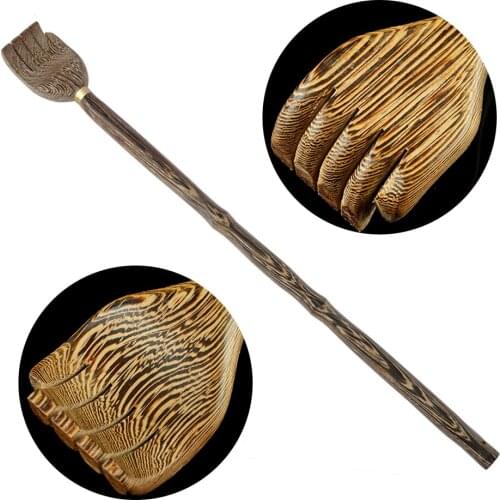 1pc Wooden Back Scratcher Scraper Massager Hand Shaped Body Massage Tool Wooden Handle For Massage & Relaxation