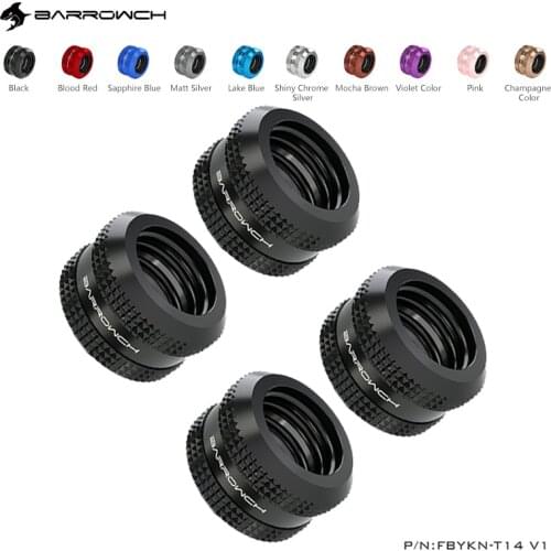 Barrowc PC Water Cooling 4pcs/6pcs/8pcs Colourful Hard Tube Fitting Pipe Connector For 14mm FBYKN-T14 V1