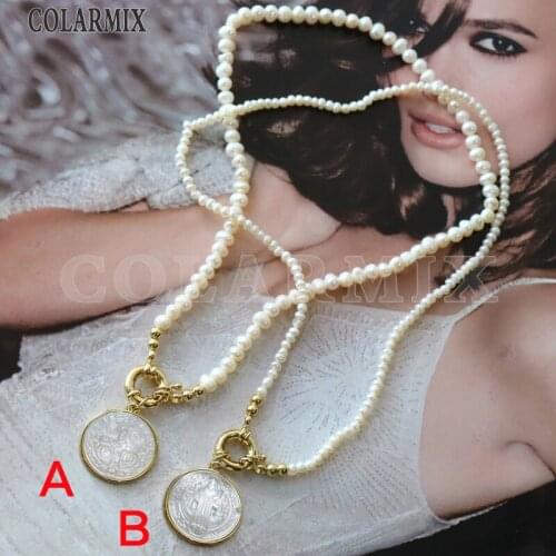5 strands Shell pendants San benito pendants necklace natural pearl necklace for women religion jewelry for women 9748