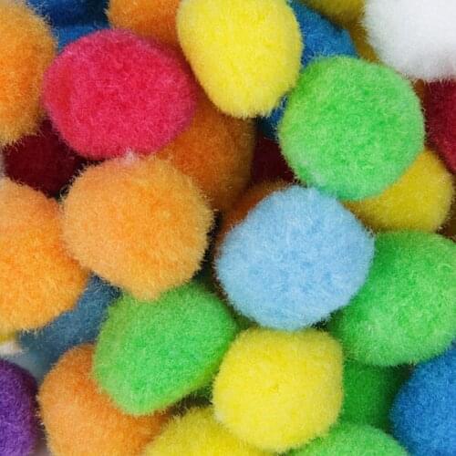 80Pcs Colorful Pom Poms for Kids DIY Crafts Pompoms Ball 20mm