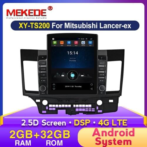 MEKEDE Tesla style 2.5D screen DSP Car Radio Multimedia Video Player Navigation GPS for Mitsubishi Lancer-ex 2008-2015
