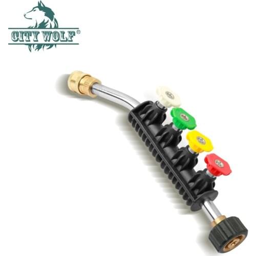City Wolf Car Washer Metal Jet Water Short Lance Wand Nozzle for Karcher HD Series Pressure Washer with 4 Quick Nozzle