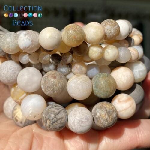 4-12mm Natural Stone Beads Matte Dull Polish Bamboo Agates Round Spacer Loose Beads For Jewelry Making DIY Bracelet Accessories