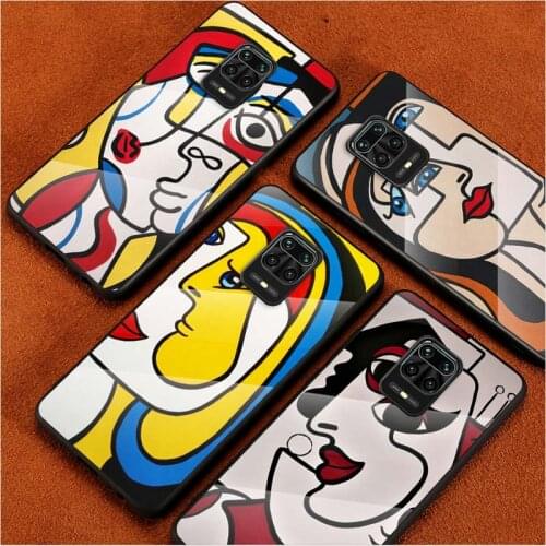 Tempered Glass Cover Picasso Abstract Art For Xiaomi Redmi Note 10 10S 9T 9S 9 8T 8 7 Pro Max Shockproof Phone Case