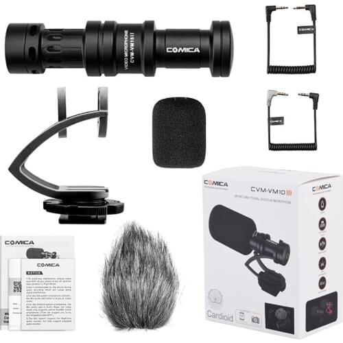 Comica CVM-VM10II Video Recording Mic On Camera / Phone Microphone for Canon Nikon Sony DSLR Camcorder for iPhone Samsung S9 S10