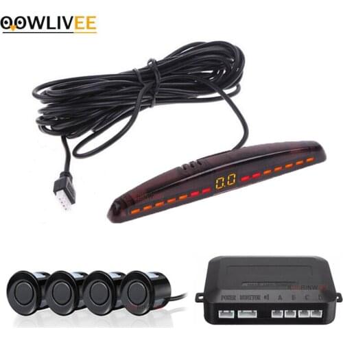 OOWLIVEE Electrics LCD Screen Parktronics 22mm Parking Sensor 4 Car Sensors Black/White/Grey Beeper Radar Alert Parking Assist