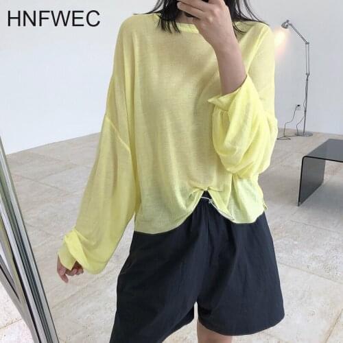 Sun Protection Tops For Women O Neck Long Sleeve Minimalist Casual White Thin T Shirt Female 2020 Summer Fashion New K632