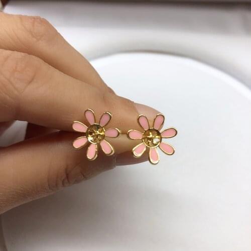 Nice Quality Pink Flower Earrings Mountings, Beautiful Earrings Findings, Earrings Settings Jewelry Stud Earrings Accessories