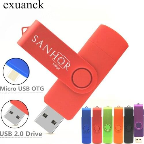 Custom Logo 128GB Flash Usb Memory 32GB Pendrive 16GB OTG 2 In 1 Usb Flash Drive 64GB Cle Usb Stick 8GB for Micro Mobil Phone