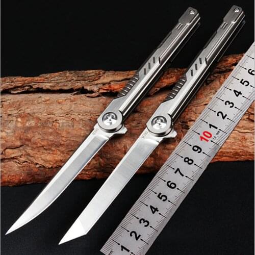 KESIWO Shadow Folding Knife D2 Blade Titanium Handle Pocket Hunt Tactical Flipper Outdoor Survival Rescue Camp Kitchen EDC knife
