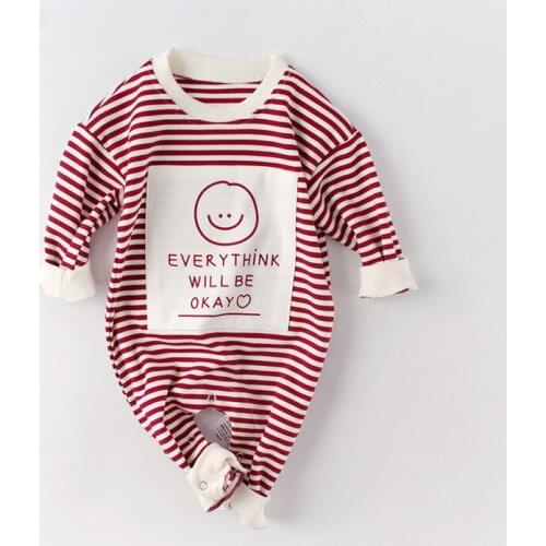 Boys romper Spring autumn cotton long sleeve newborn baby bodysuit for girls outfits children pajamas stripe toddler onesieBoys