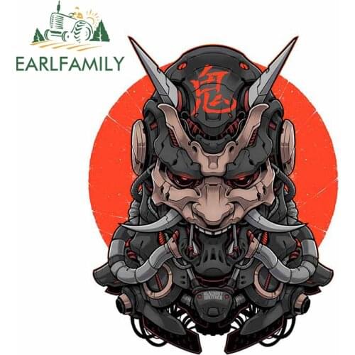 EARLFAMILY 13cm x 10cm for Samurai Mask Car Stickers Family Personality Window Trunk Decoration Scratch-proof Waterproof Decal