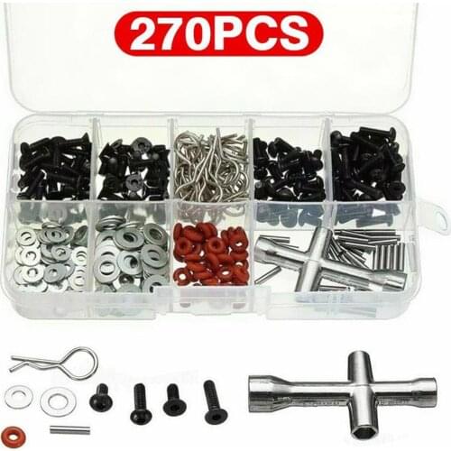 Household 270 Pcs/Set Screws Wrench Box Repair Tool Kit For 1/10 HSP RC Car DIY Car Motorcycle Repair Accessories Supplies