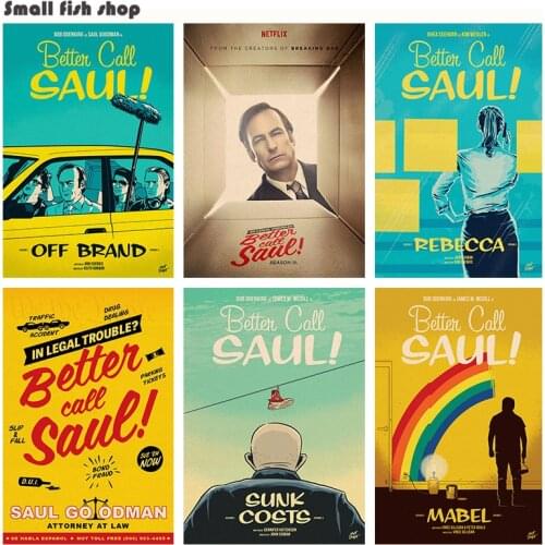 Better Call Saul Season Home Furnishing decoration Kraft Game Poster Drawing core Wall stickers