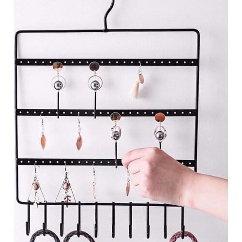 Wall Mounted Earrings Necklace Ring Display Shelf Jewelry Organizer Showcase Wall Mounted Display Shelf Jewelry Display Shelf