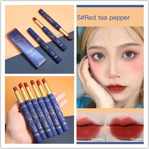 6 Colors Tube Lipstick Makeup Matte Velvet Lip Sticks Waterproof Lip Gloss For Women Red Lip Tint Cosmetic Longlasting TSLM2