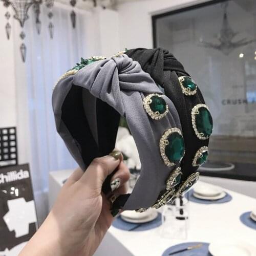 Silk Crystal Shiny Knot Headbands For Women Patchwork Headband Hair Accessories Hair Band Crown Flower Hairbands Head Wrap