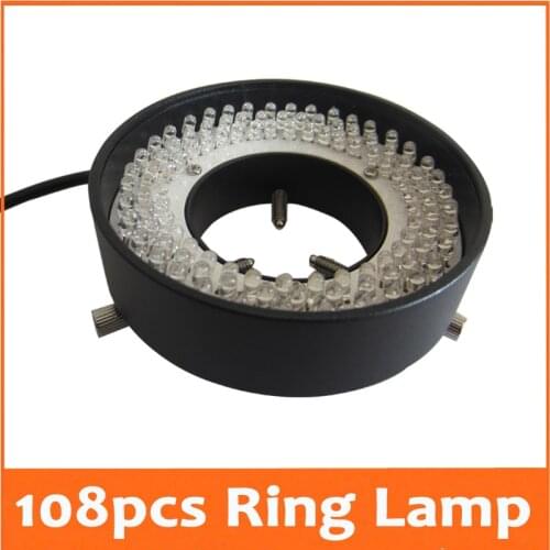 108pcs Red Green Yellow Blue Light LED Illuminated Adjuatable Ring Lamp for Stereo Microscope 90V-264V with Inner Diameter 41mm