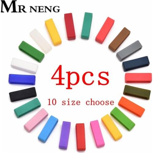 4Pcs White Black Watchband 12 14 16 18 20 22 24 26 28 30mm Strap Loop Ring Silicone Rubber Watch Bands Accessories Holder Locker