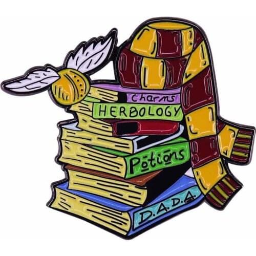 Charms Herbology Potions Book Enamel Pin scarf Brooch Magic Reading Accessory