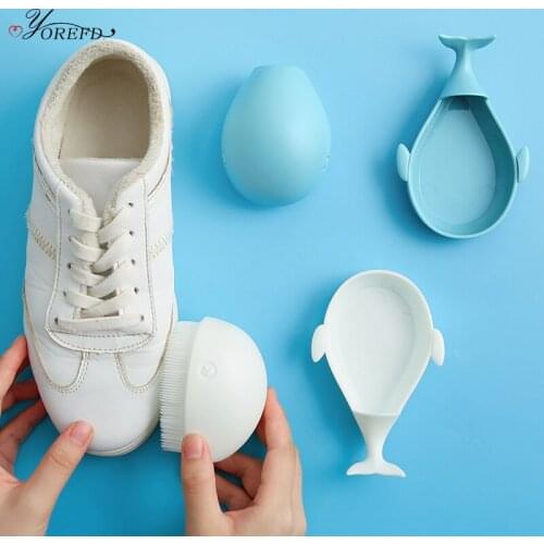 Cartoon Whale Shoe Brush Shoe Cleaner Clothes Washing Brush Soft Hair Shoe Brush Family Multi-function Cleaning Tool