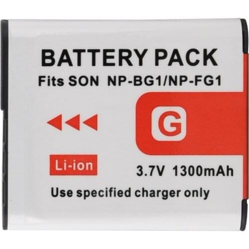 1PCS 3.7V 1300mAh NP-BG1 NP-FG1 Replacement Digital Camera Battery for Sony DSC-H3 DSC-W55 NP-BG1 NP-FG1 Battery Li-ion Batteria