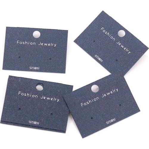 Dark Blue Paper Plastic Jewelry Display Holder Hanging Card 5*3cm Special Paper DIY Handmade Earing Packaging Stand Cards