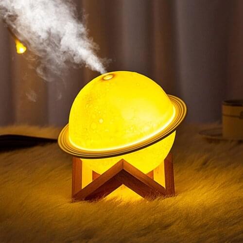 3D Moon Air Humidifier LED Night Lamp Household Table Decor Light Bedroom Bedside Atmosphere Lamp For Home Living Room Decor