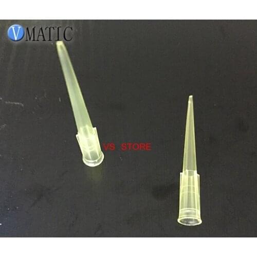 High Quality 1000Pcs 200ul 0.2ml Yellow Color Plastic Needle Id 6mm Length 50mm Plastic Dispensing Needle