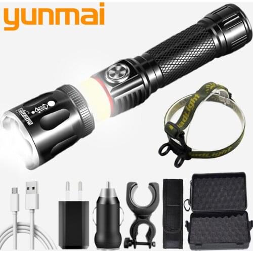 High Quality XM-L2 U3 & COB Led Flashlight Torch Aluminum Alloy Waterproof 18650 Battery Zoomable Lantern for Camping Hiking 10W
