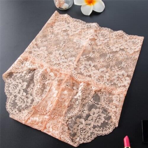 Women Panties Sexy Lace Underwear High Waist Briefs Knickers Mesh Floral Lingerie Female Seamless Briefs Underpants Plus Size