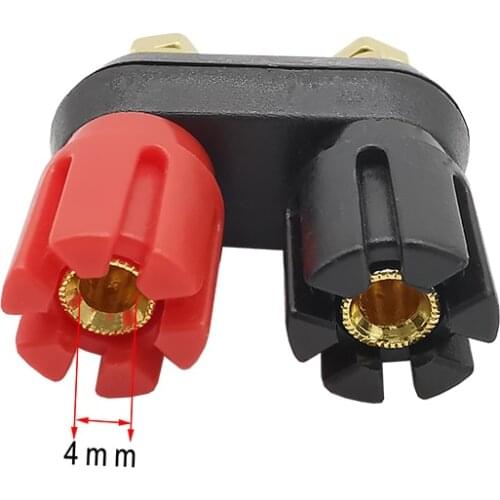 1/2Pcs Red Black 4mm Dual Banana Socket Plum Terminals Wire Connectors 4mm Binding Post Double Speaker Banana Plug Jack Adapter