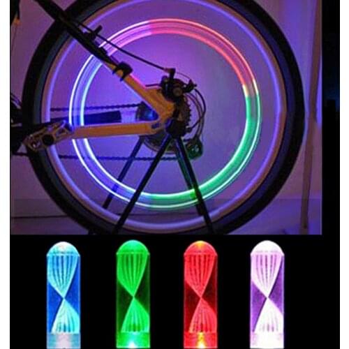 100pcs/lot Mini Mountain Bike Bicycle Motorbicycle Cycling Car Motor Cap Spoke LED Neon Lamp Flashing Tyre Wheel Valve Lights